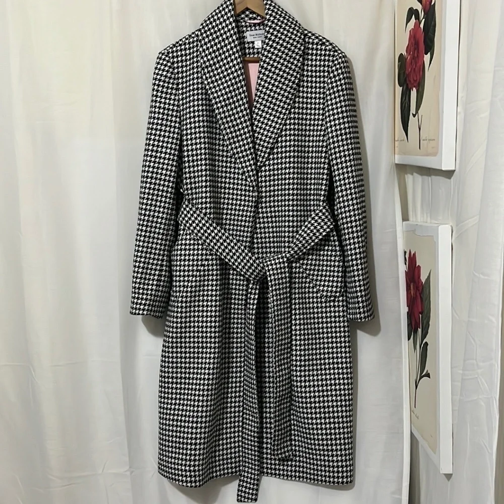 Isaac Mizeahi Long Checked Belted Coat - Picture 1 of 6